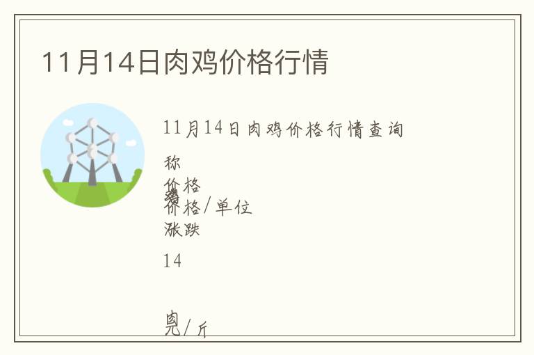 11月14日肉雞價格行情