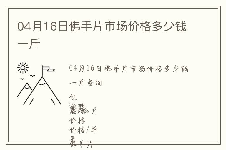 04月16日佛手片市場價格多少錢一斤
