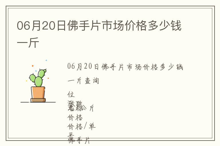 06月20日佛手片市場價格多少錢一斤