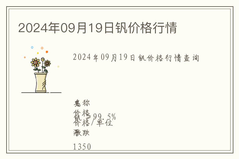 2024年09月19日釩價(jià)格行情