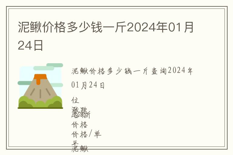 泥鰍價格多少錢一斤2024年01月24日