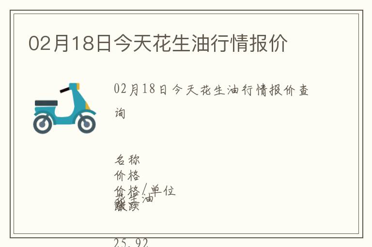 02月18日今天花生油行情報價