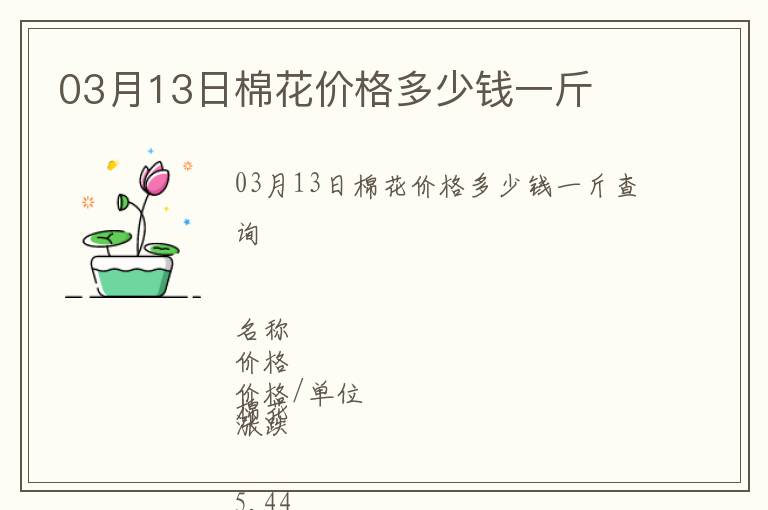 03月13日棉花價(jià)格多少錢一斤