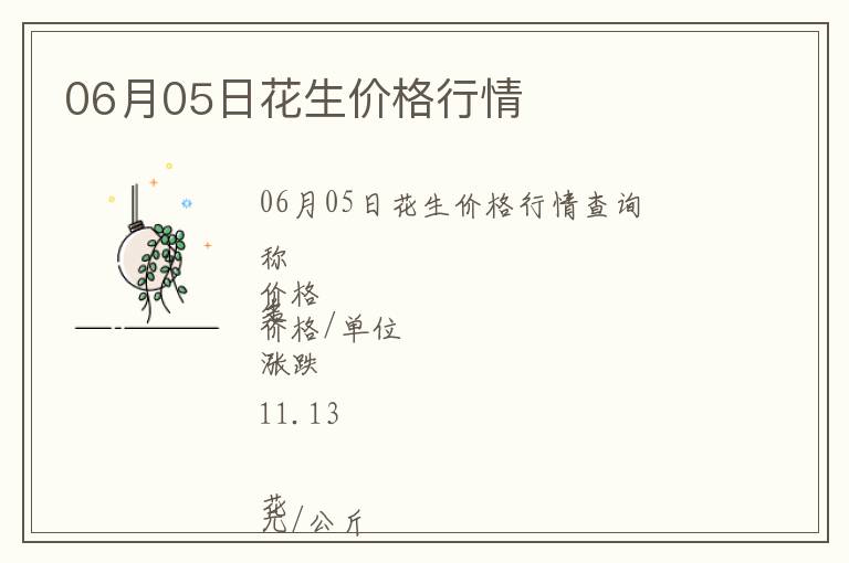 06月05日花生價(jià)格行情