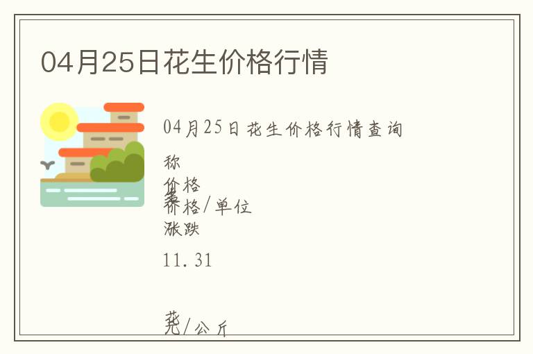 04月25日花生價格行情