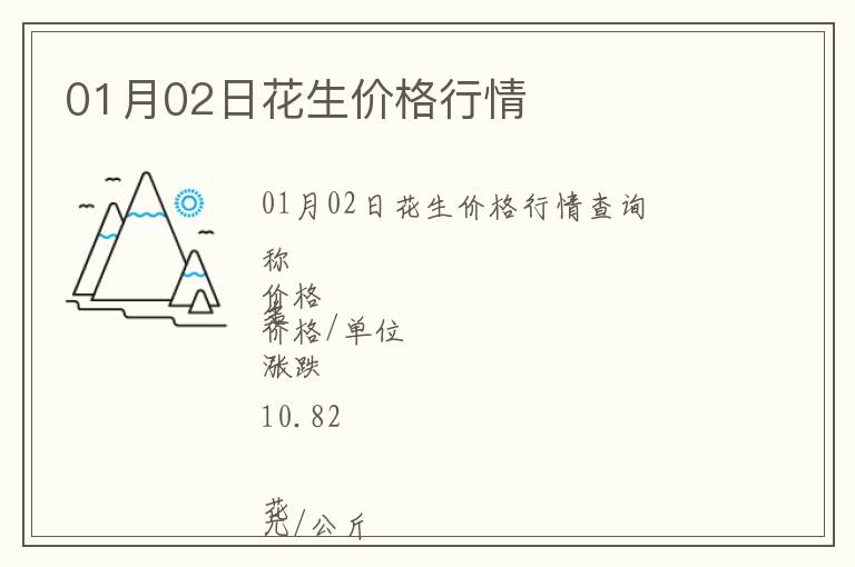 01月02日花生價格行情