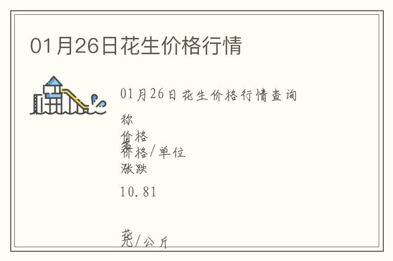 01月26日花生價格行情