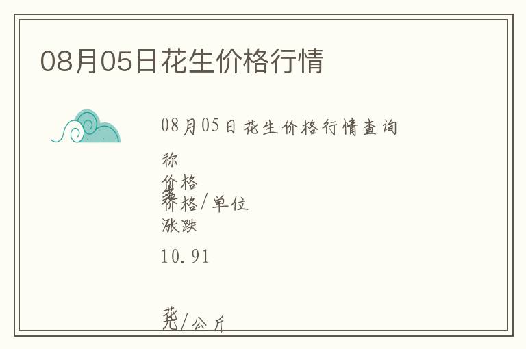 08月05日花生價格行情