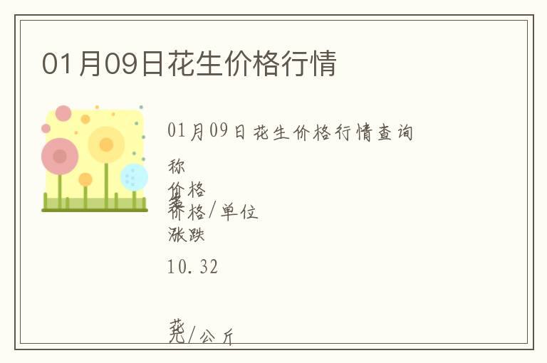 01月09日花生價格行情