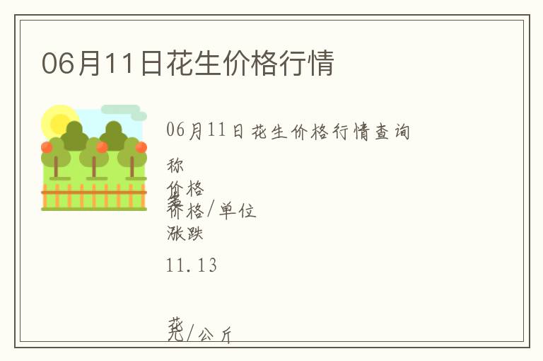 06月11日花生價格行情