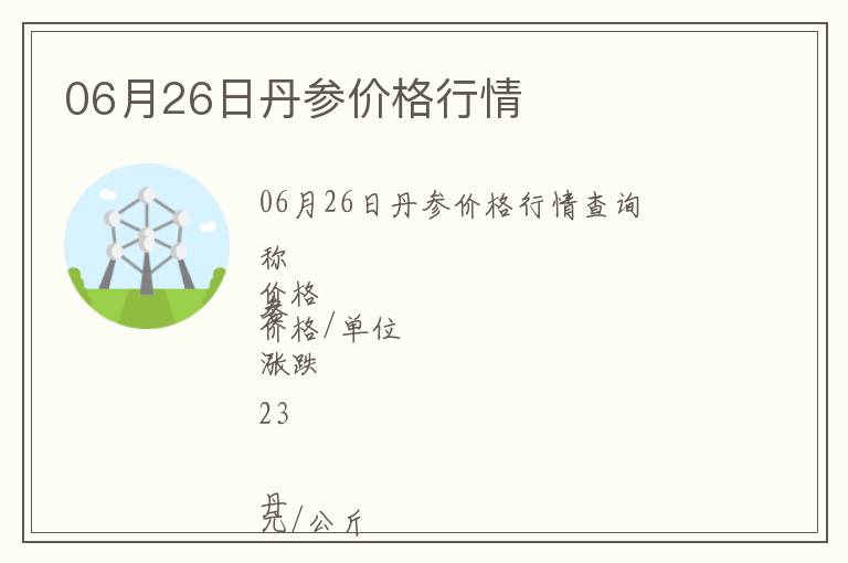 06月26日丹參價(jià)格行情