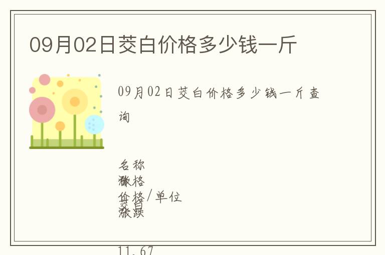 09月02日茭白價格多少錢一斤