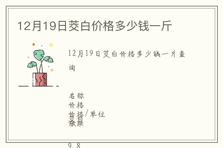 12月19日茭白價格多少錢一斤