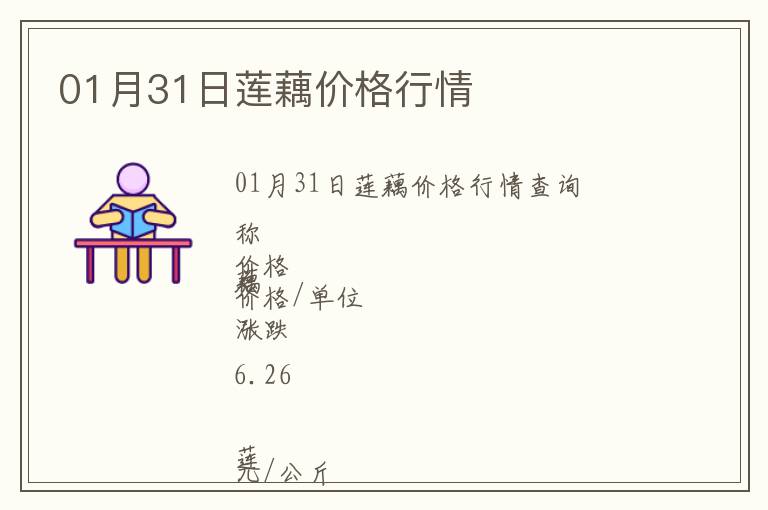 01月31日蓮藕價(jià)格行情