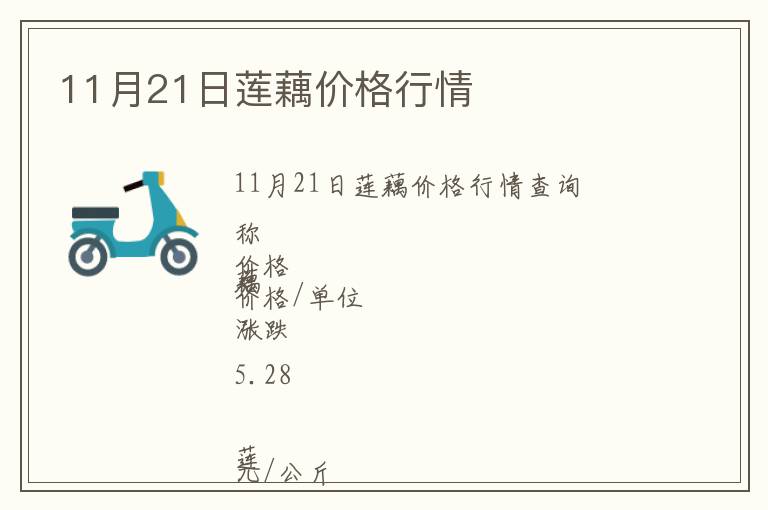 11月21日蓮藕價格行情
