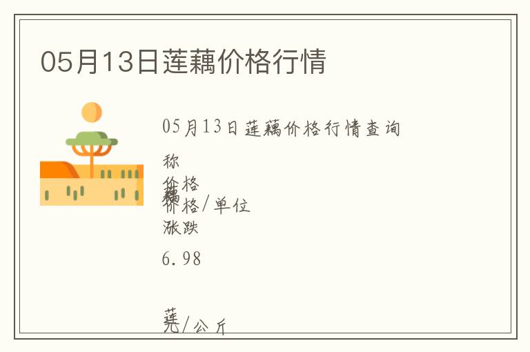 05月13日蓮藕價格行情