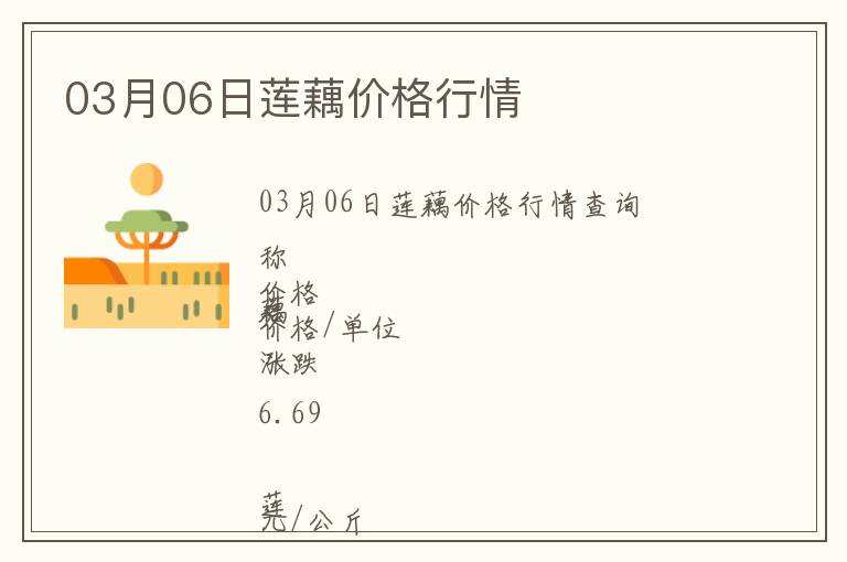 03月06日蓮藕價格行情