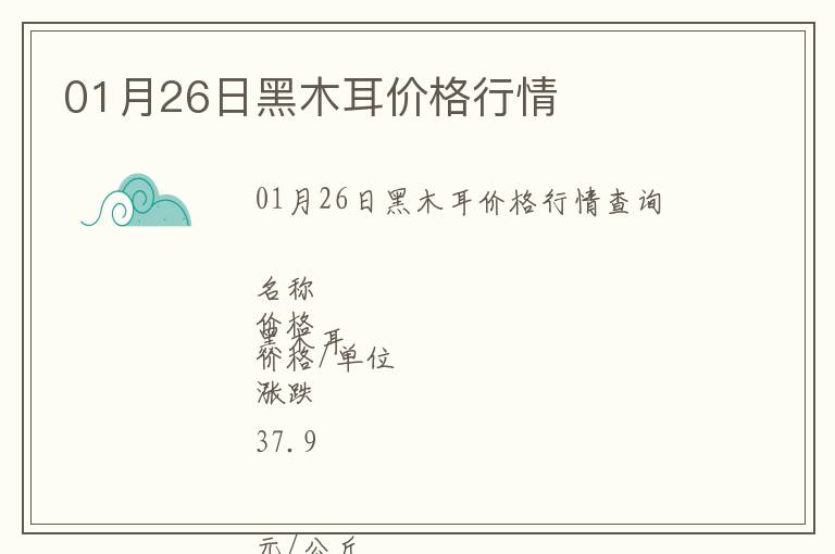 01月26日黑木耳價格行情