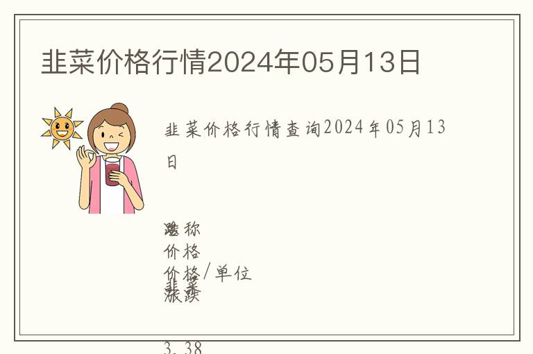 韭菜價格行情2024年05月13日