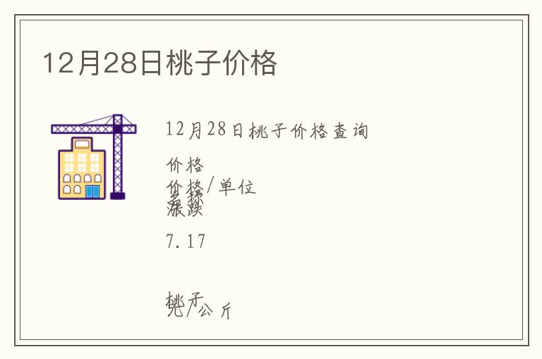 12月28日桃子價格