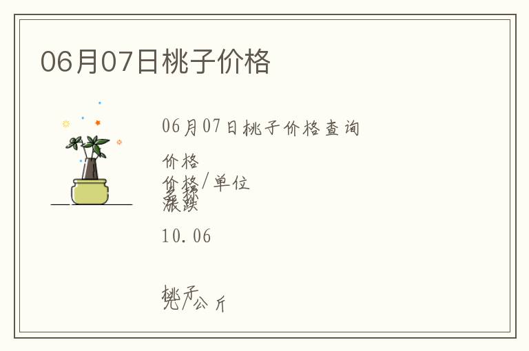 06月07日桃子價格