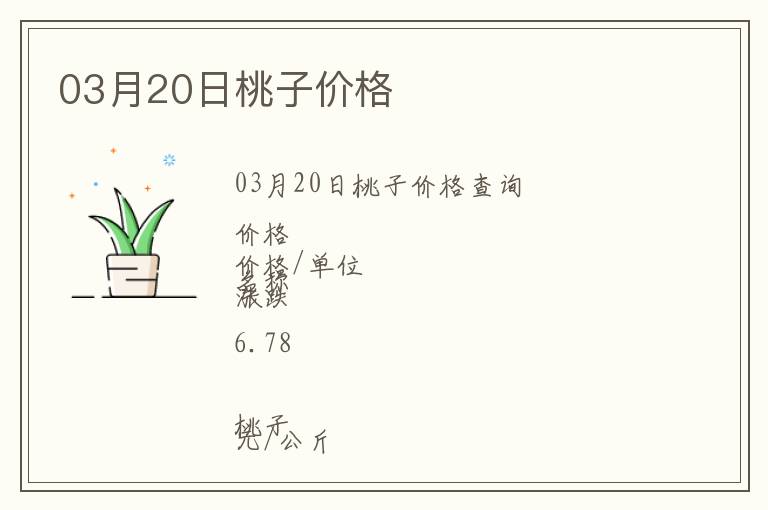 03月20日桃子價格