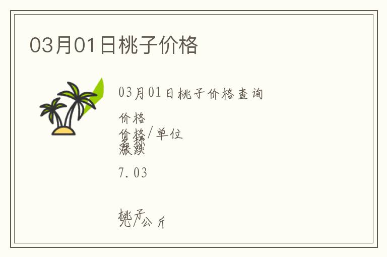 03月01日桃子價格