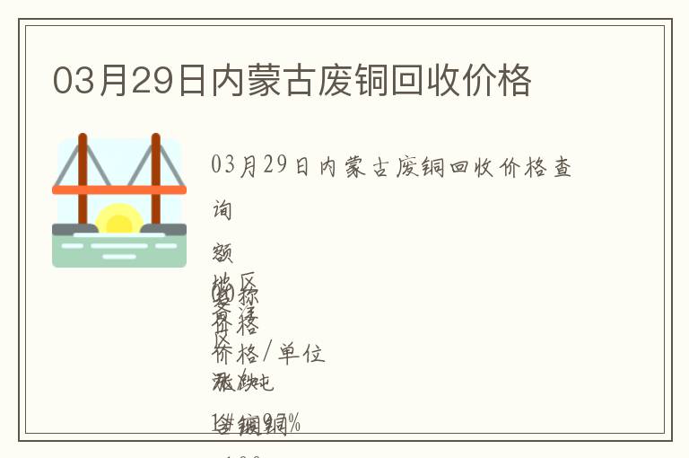 03月29日內(nèi)蒙古廢銅回收價(jià)格
