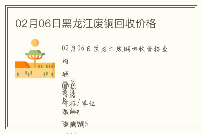 02月06日黑龍江廢銅回收價(jià)格