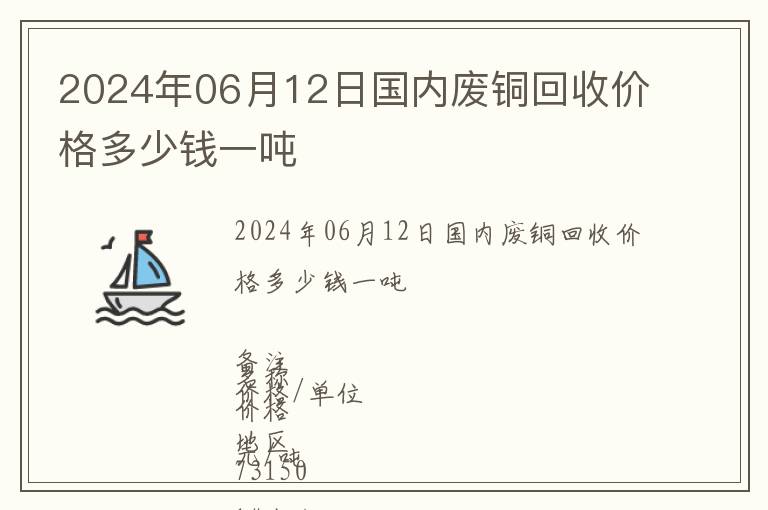 2024年06月12日國內(nèi)廢銅回收價格多少錢一噸
