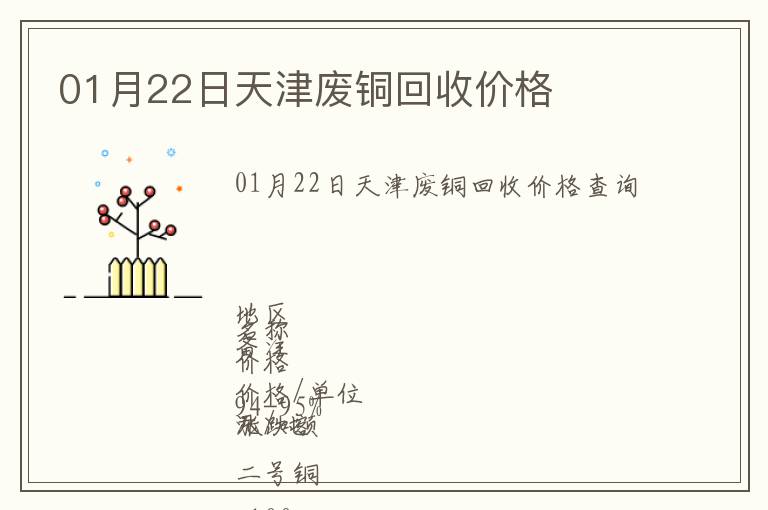 01月22日天津廢銅回收價(jià)格