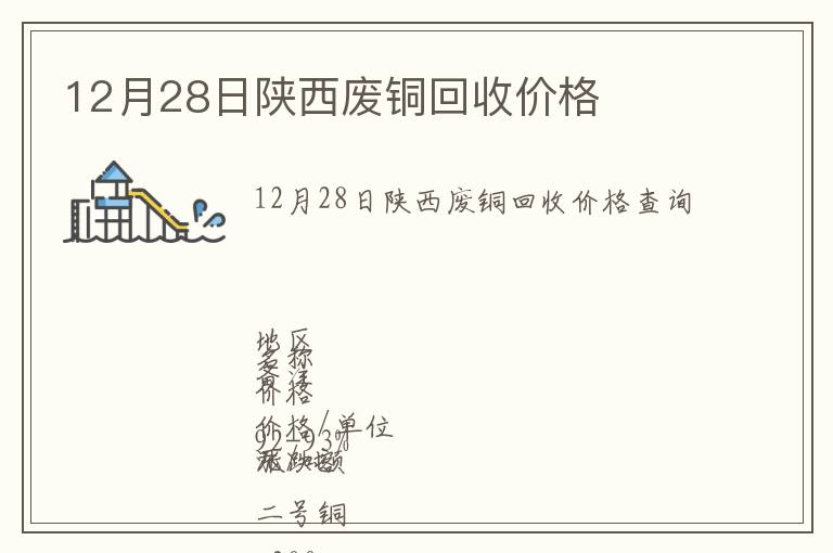 12月28日陜西廢銅回收價(jià)格