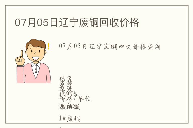 07月05日遼寧廢銅回收價(jià)格