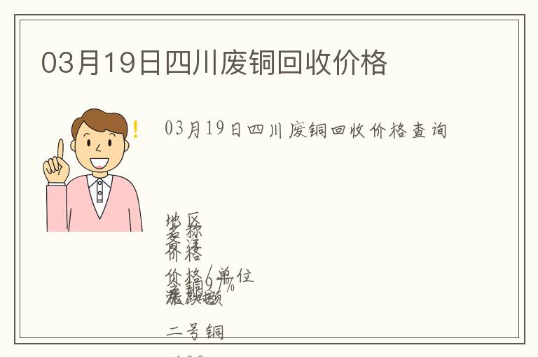 03月19日四川廢銅回收價(jià)格