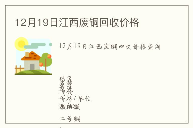 12月19日江西廢銅回收價格