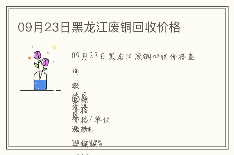 09月23日黑龍江廢銅回收價格