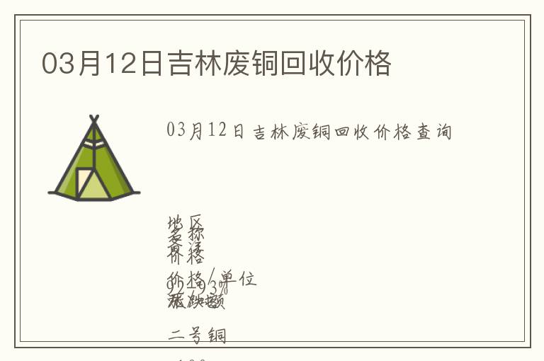 03月12日吉林廢銅回收價格