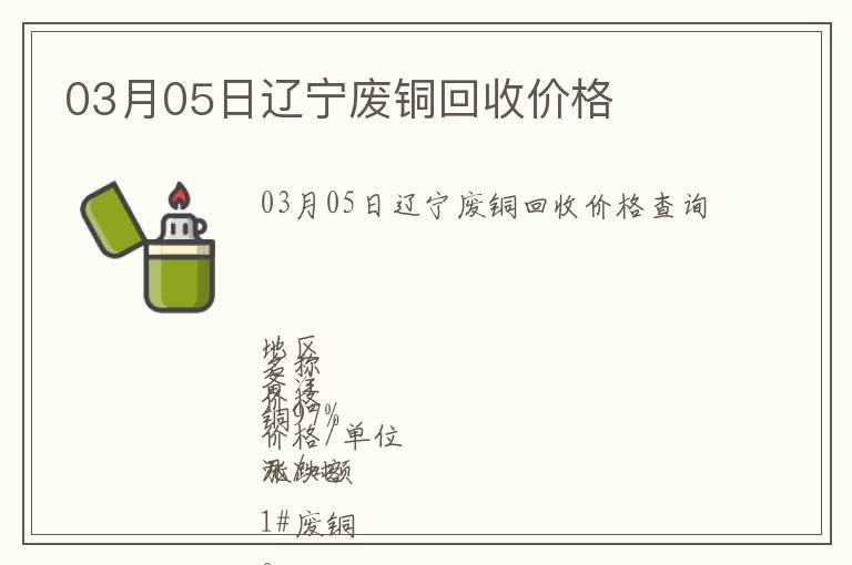 03月05日遼寧廢銅回收價(jià)格