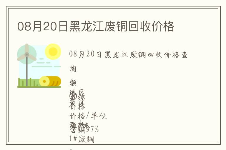 08月20日黑龍江廢銅回收價格
