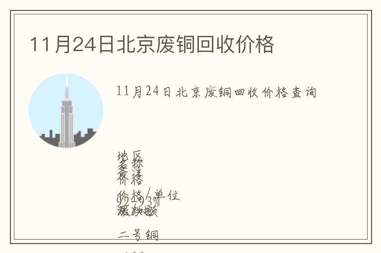 11月24日北京廢銅回收價(jià)格