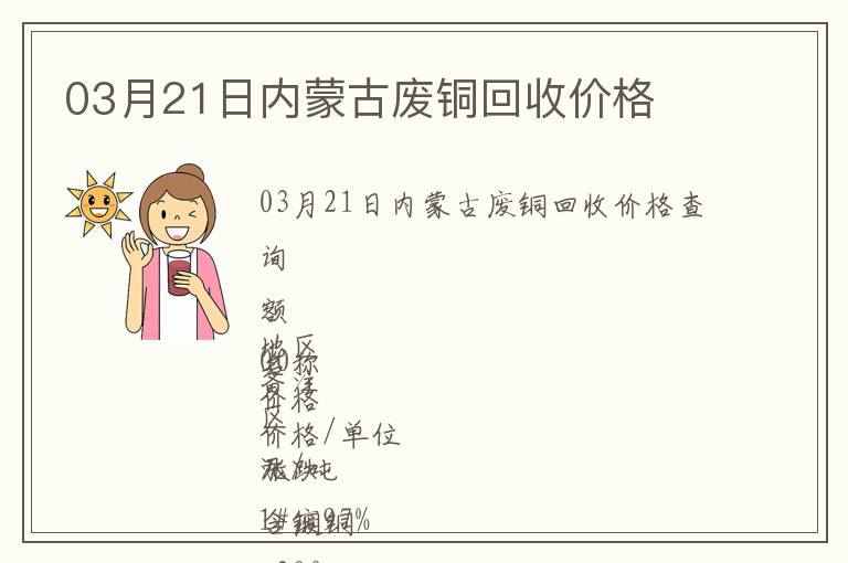 03月21日內(nèi)蒙古廢銅回收價(jià)格