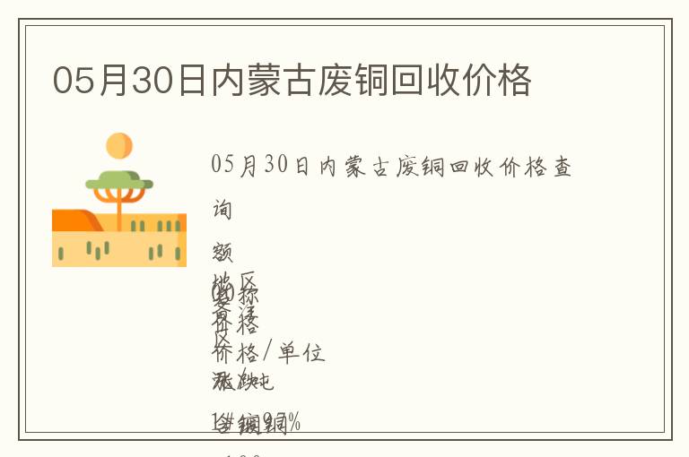 05月30日內(nèi)蒙古廢銅回收價格