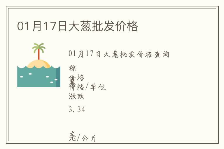 01月17日大蔥批發價格