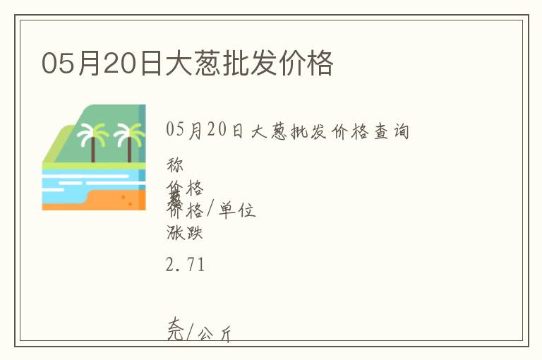 05月20日大蔥批發價格
