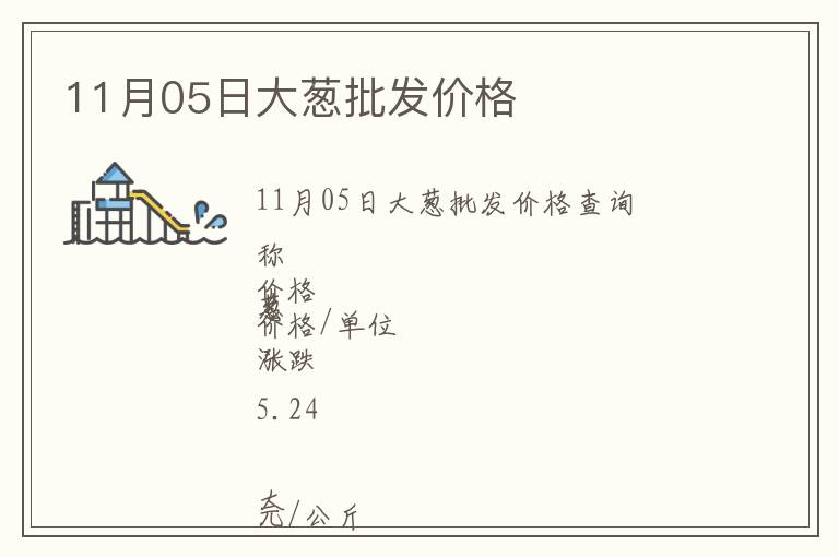 11月05日大蔥批發(fā)價(jià)格