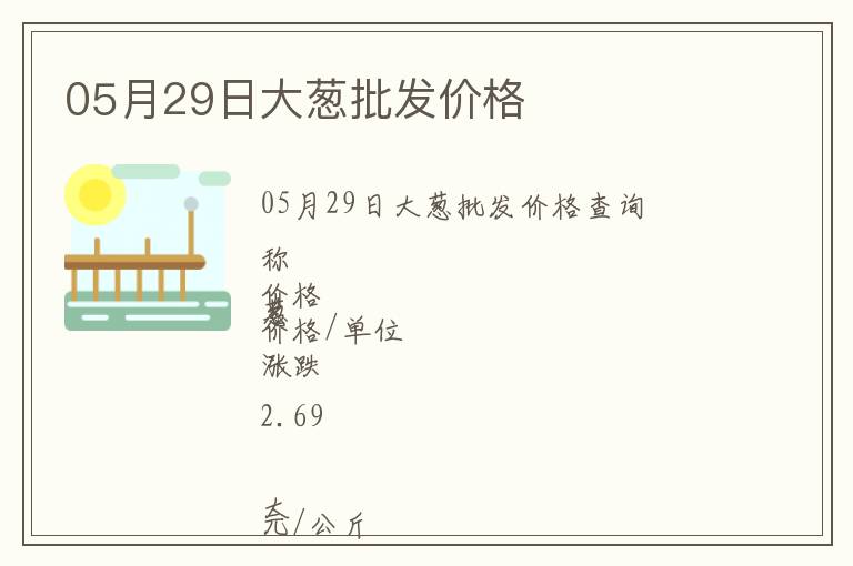 05月29日大蔥批發(fā)價(jià)格