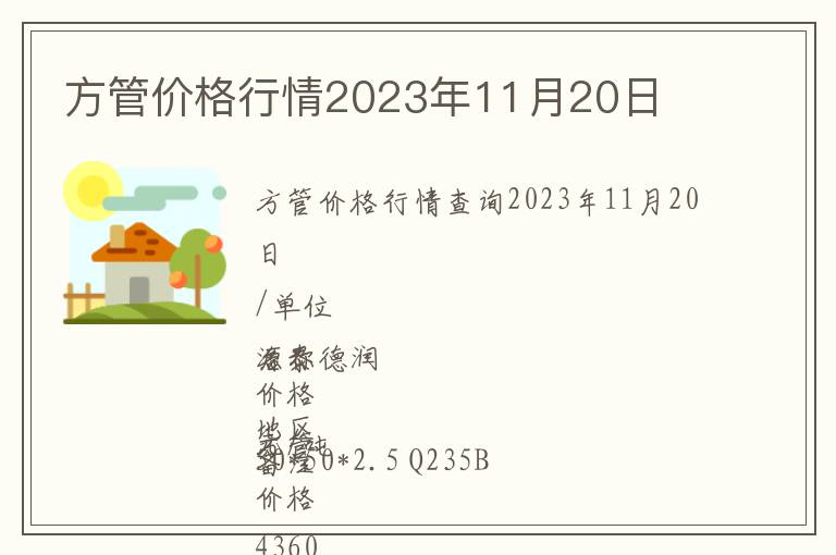 方管價格行情2023年11月20日