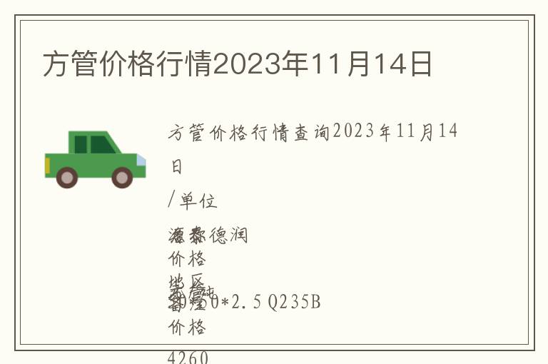 方管價格行情2023年11月14日