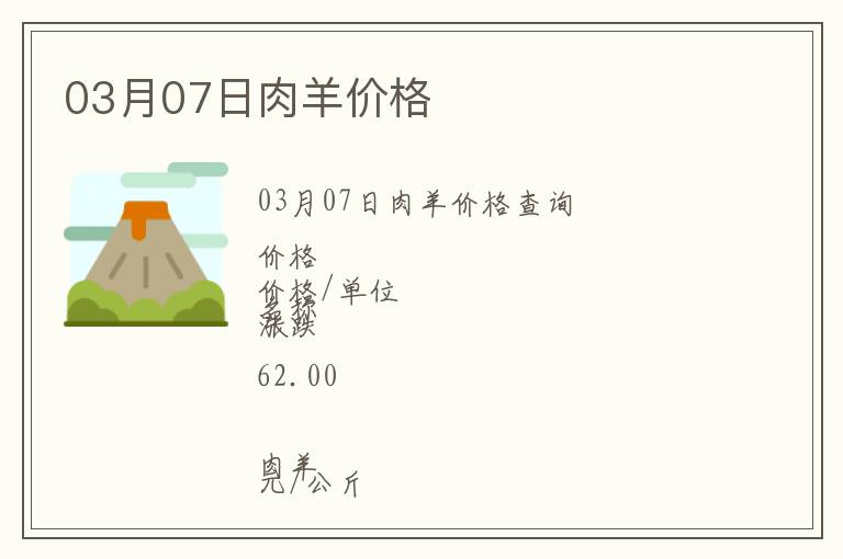 03月07日肉羊價格