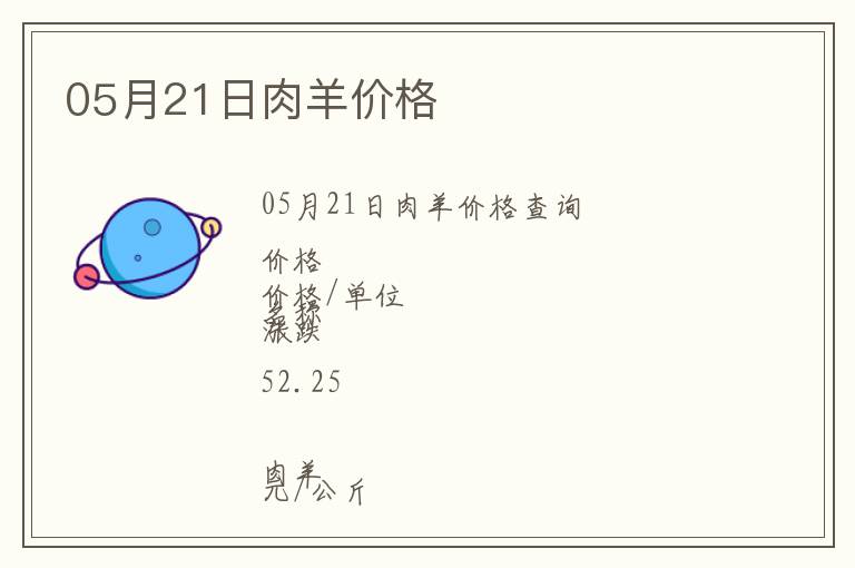 05月21日肉羊價(jià)格